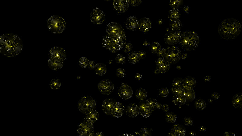 floating golden spheres