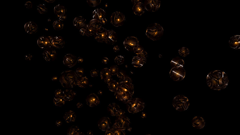 floating golden spheres