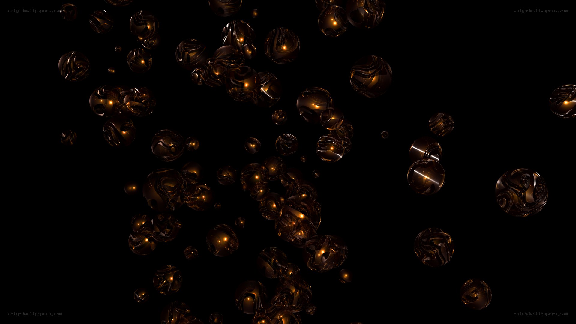 floating golden spheres