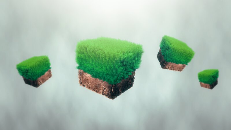 Floating Grass Blocks
