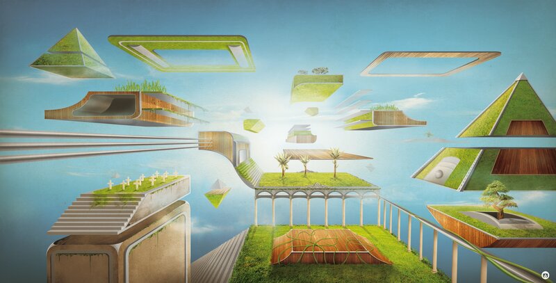 Floating Green Platforms — Serene