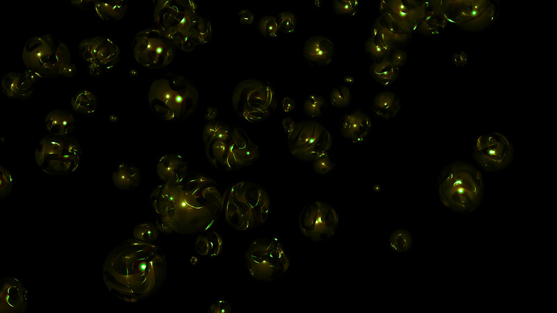 floating green spheres
