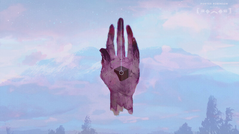 Floating Hand Holding Cube