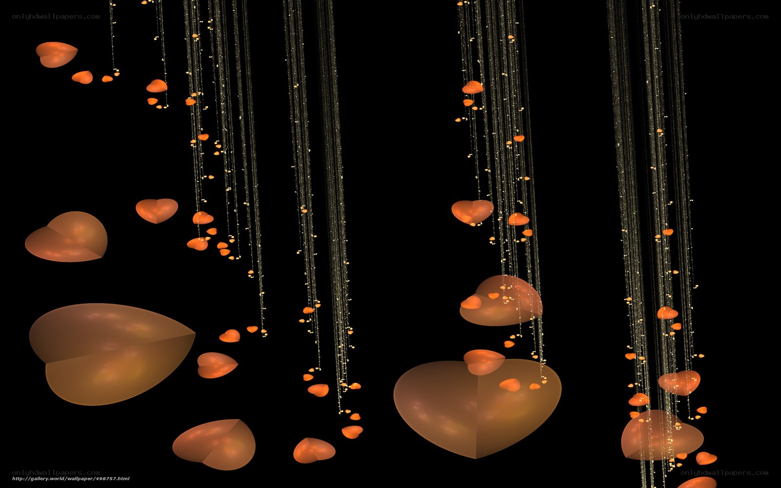 Floating hearts and light strings