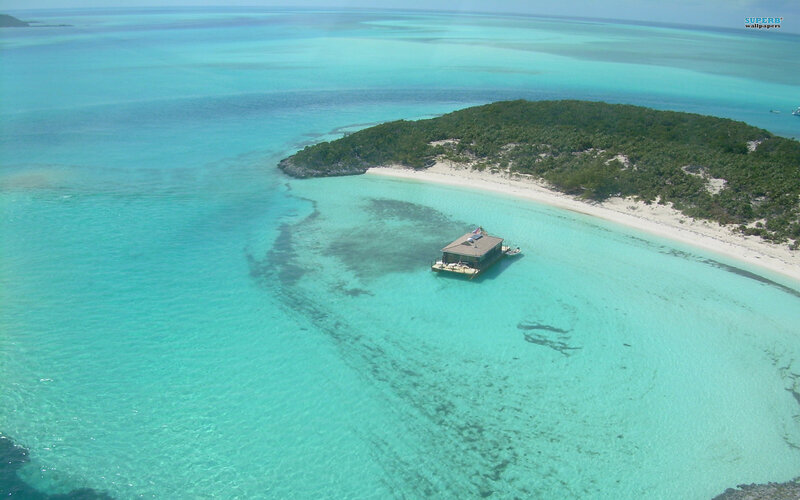 Floating House Near Island