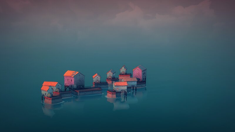 Floating Houses in Water