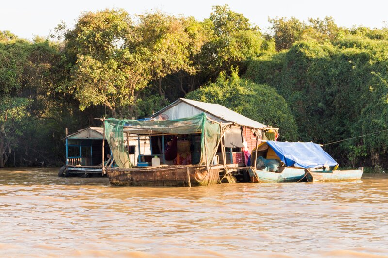 Floating Houses on River