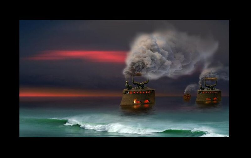 Floating industrial platforms at sea