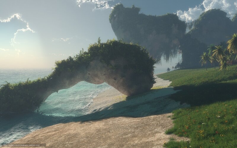 Floating island arch