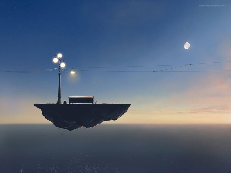 Floating Island at Dusk