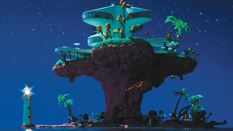 floating island at night
