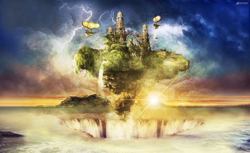 Floating Island Castle — Blue
