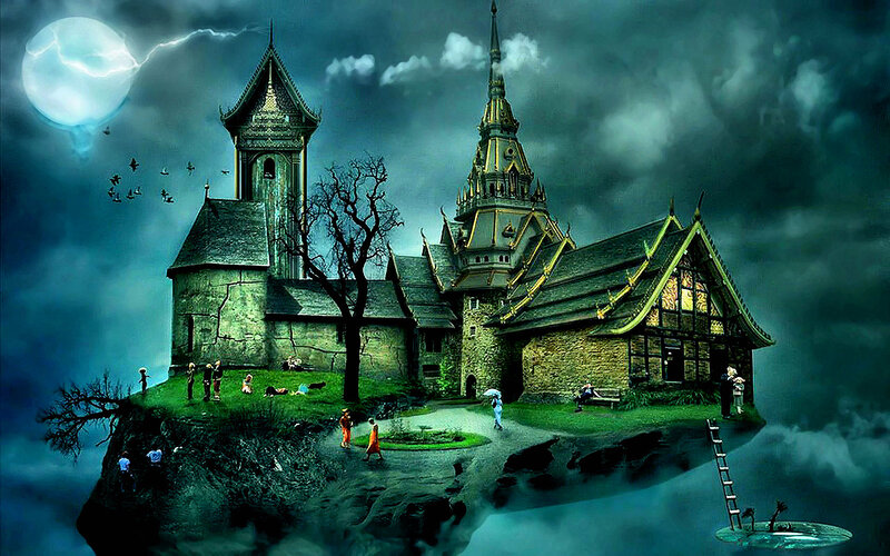 Floating Island Castle — Green