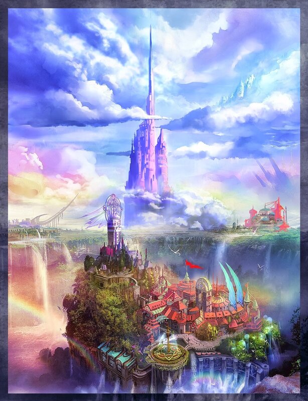 Floating Island City — Blue, Fantastical