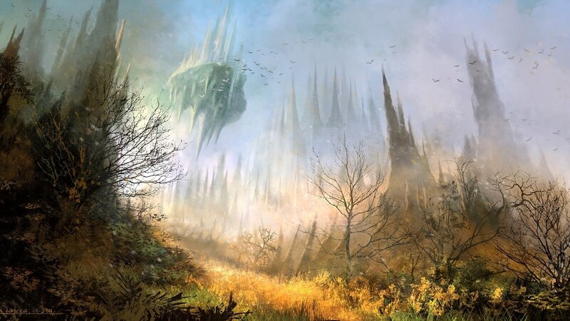 Floating Island City — Green, Mysterious