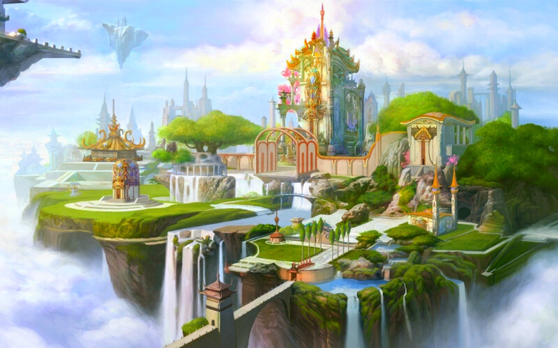 Floating Island City — Green, Serene, Morning