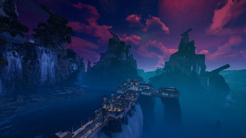 Floating Island City — Purple, Mysterious