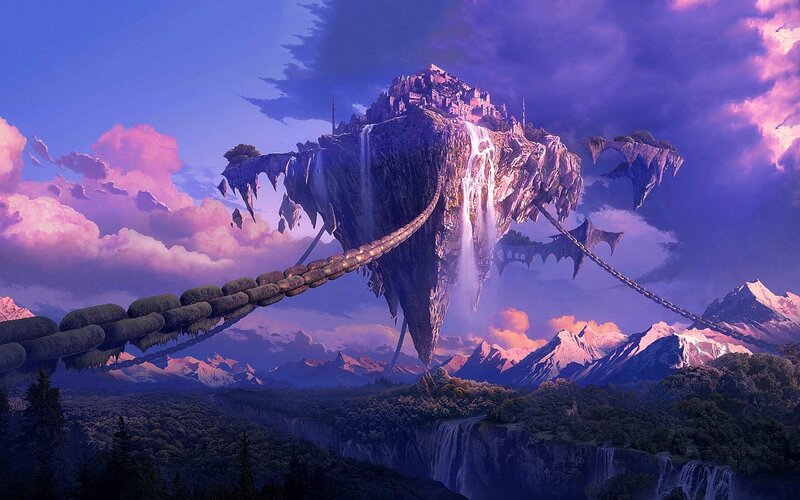 Floating Island Fortress — Purple