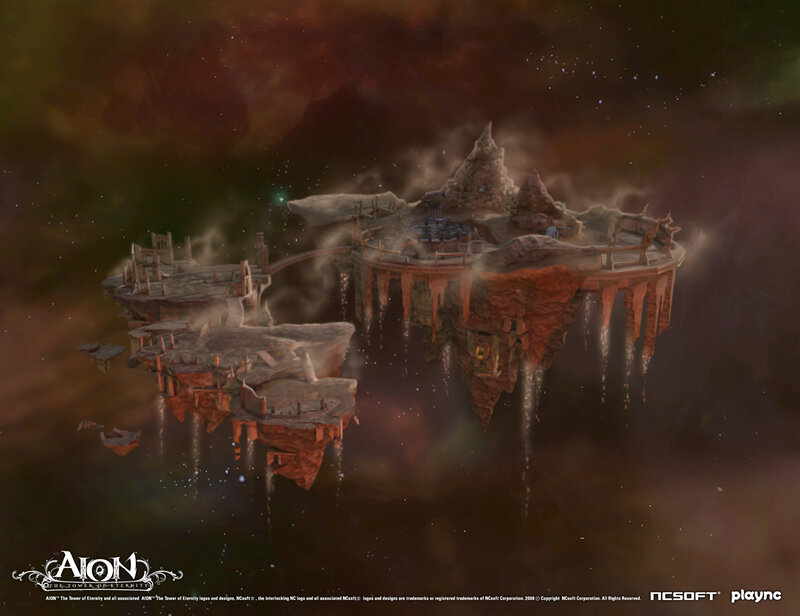 Floating island in a starry sky