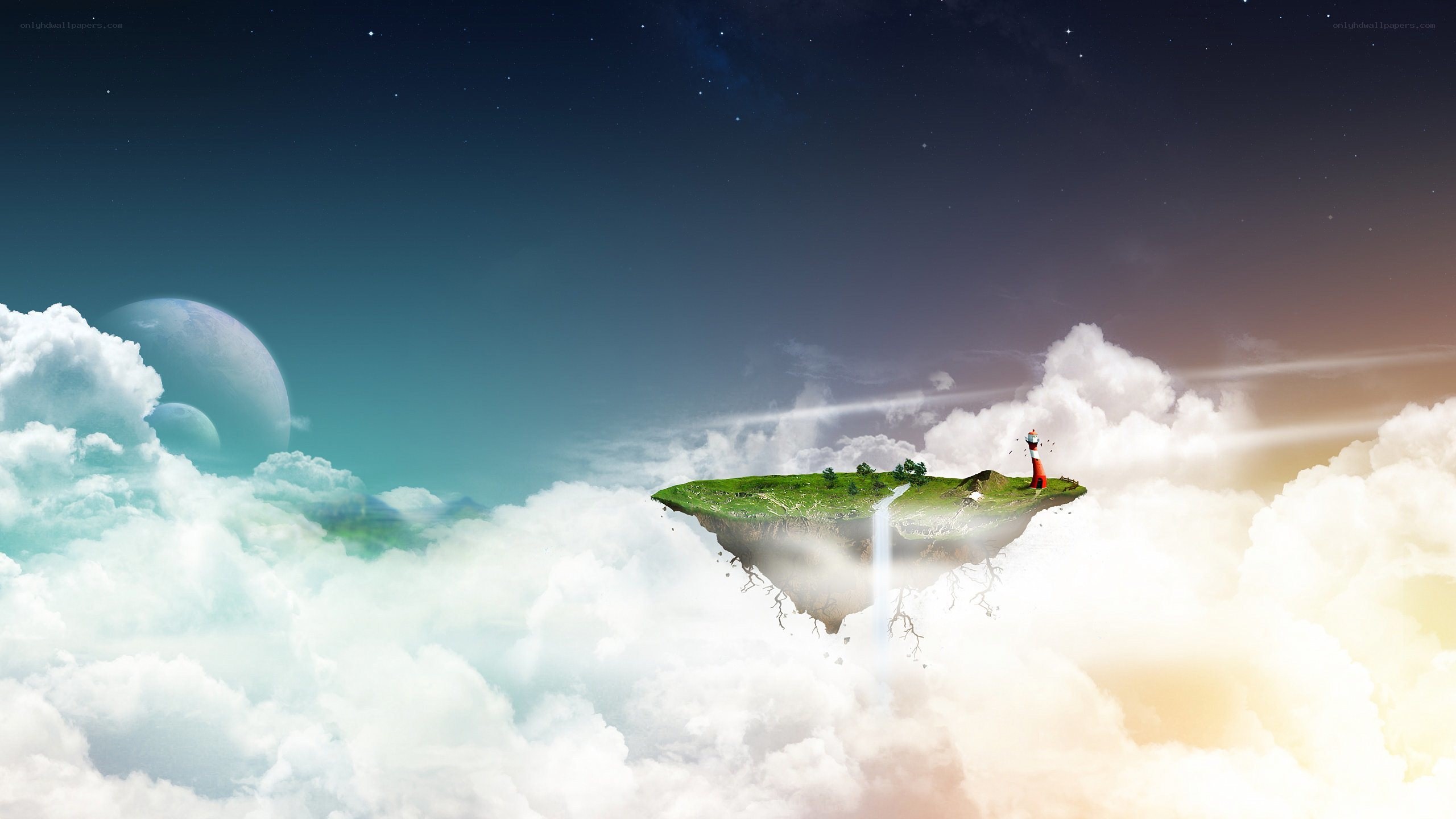 floating island in clouds