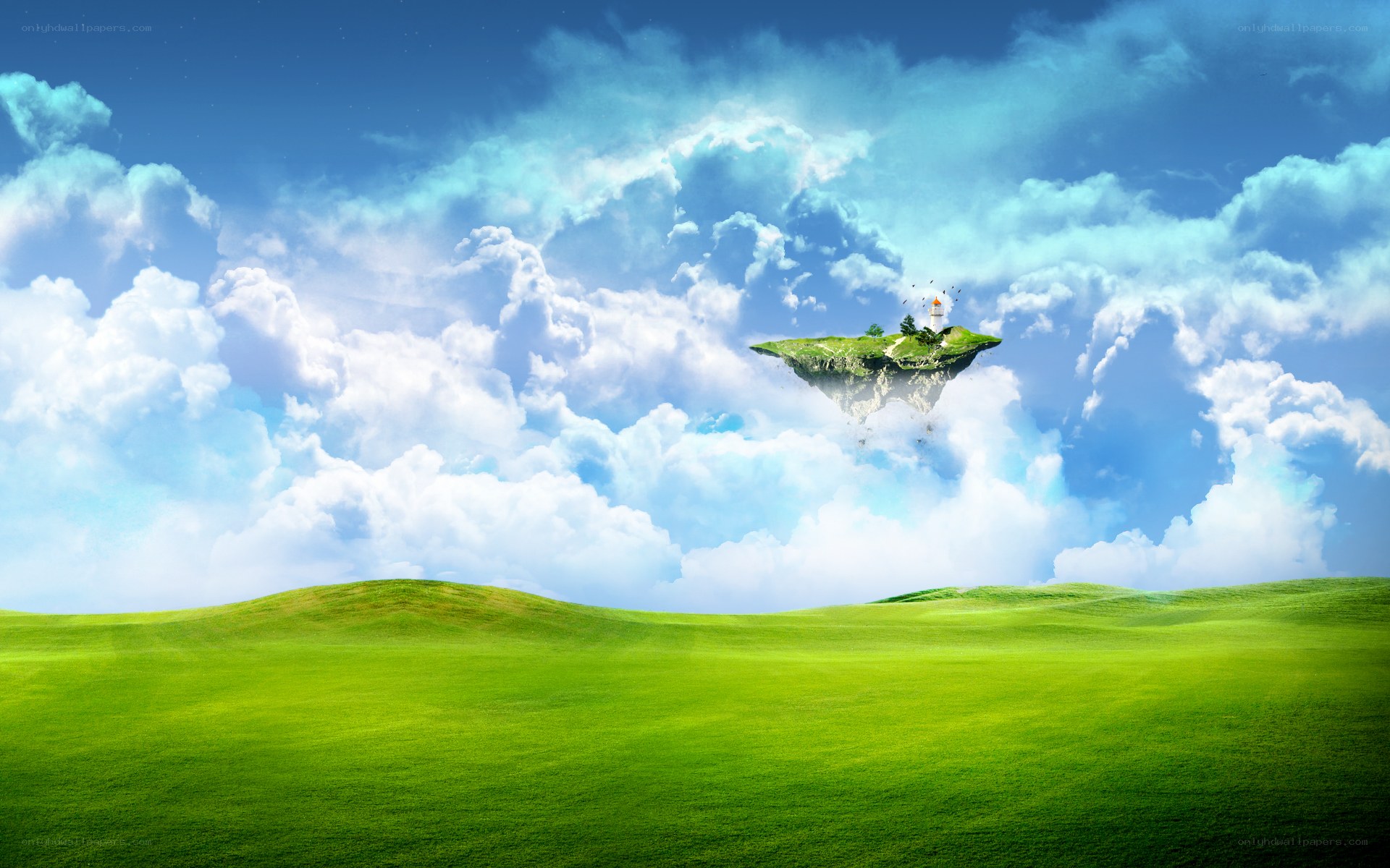 Floating island in sky