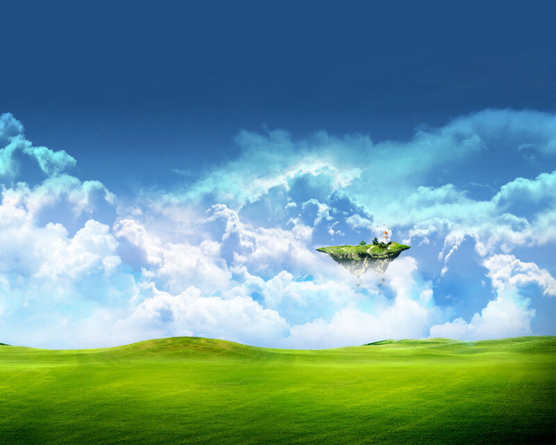Floating island in sky