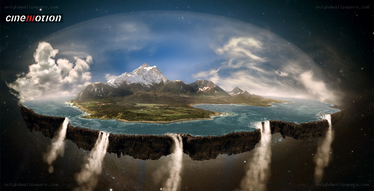 floating island in space