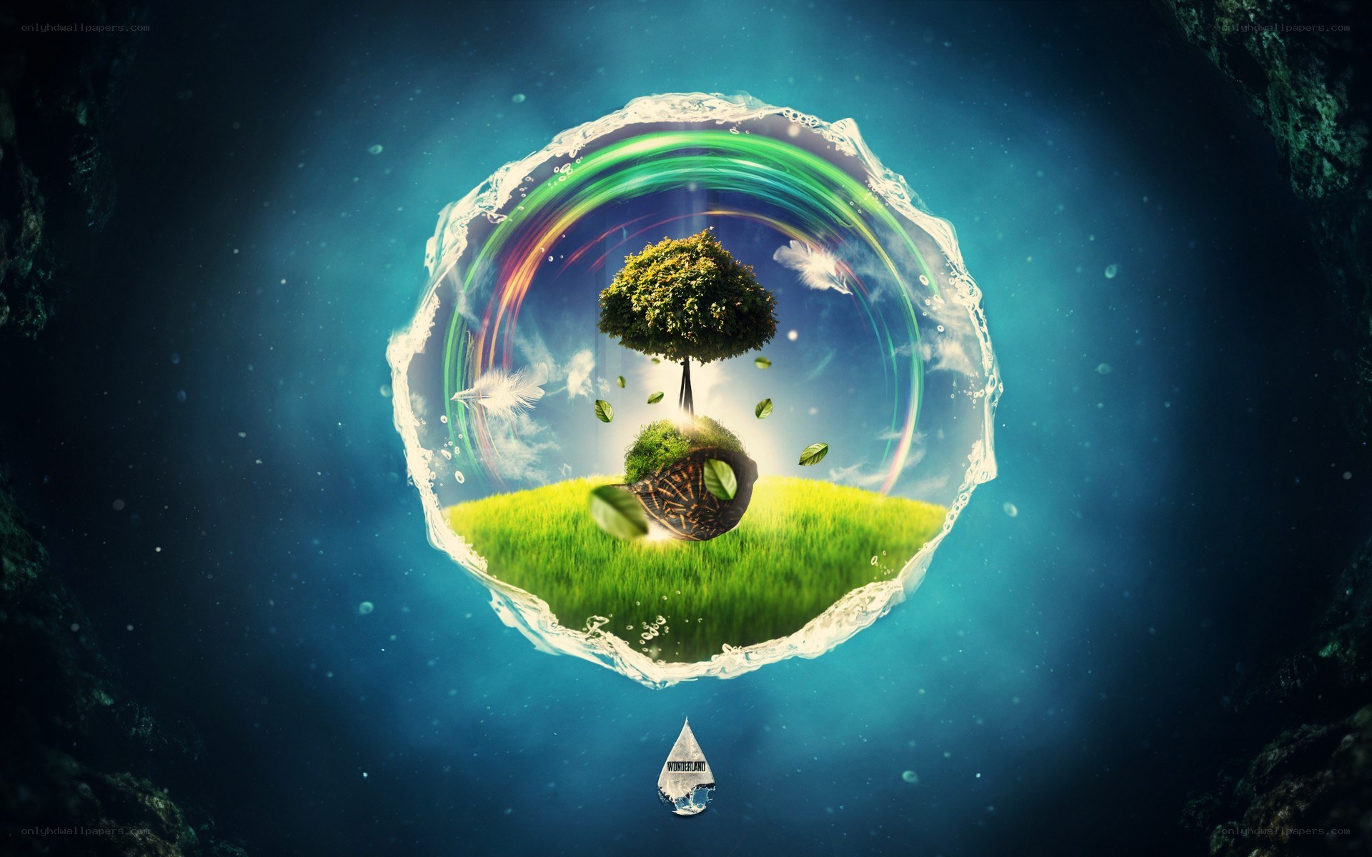 floating island in water bubble
