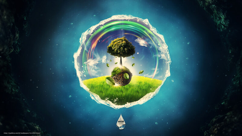 floating island in water bubble