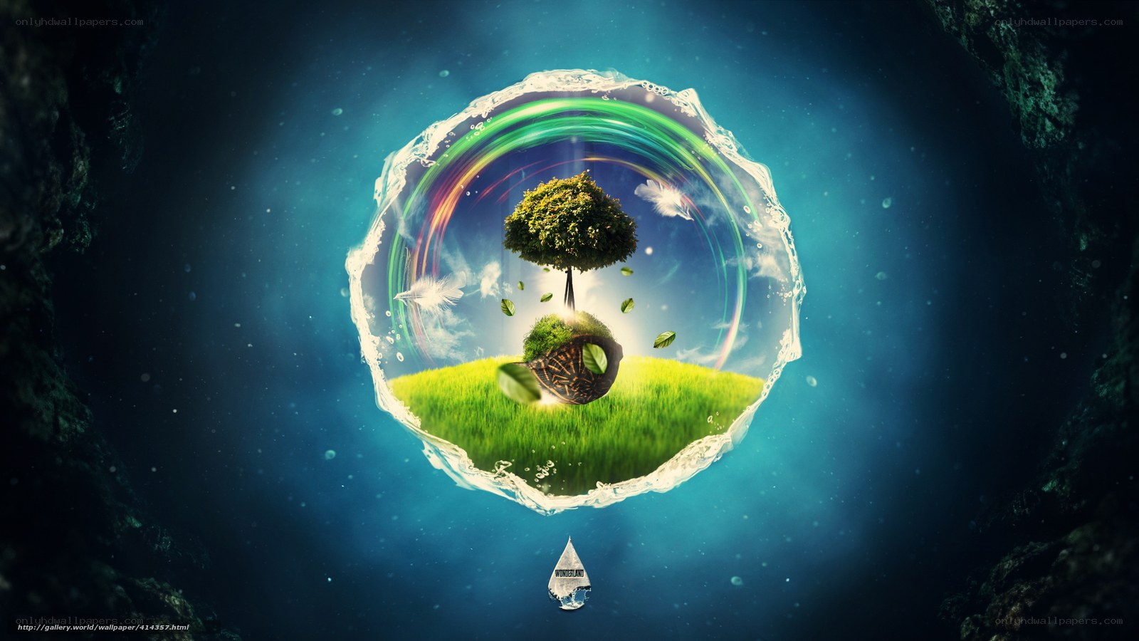 floating island in water bubble