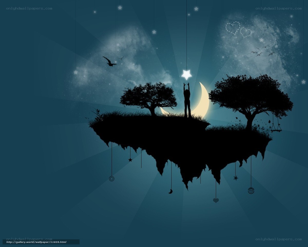 floating island under the stars