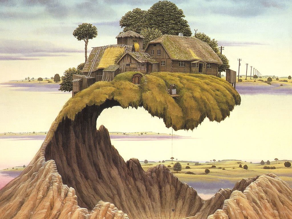 Floating island village