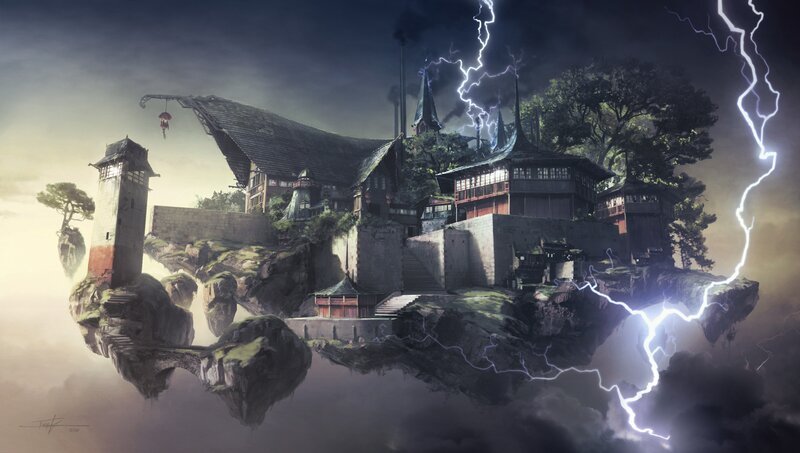 Floating Island Village — Gray