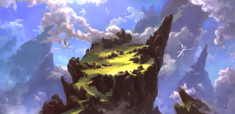 Floating Island with Birds