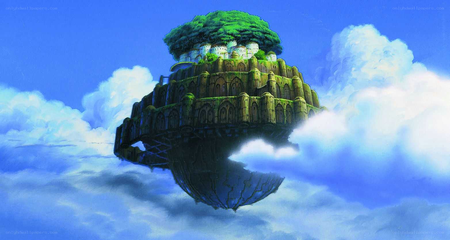 floating island with castle