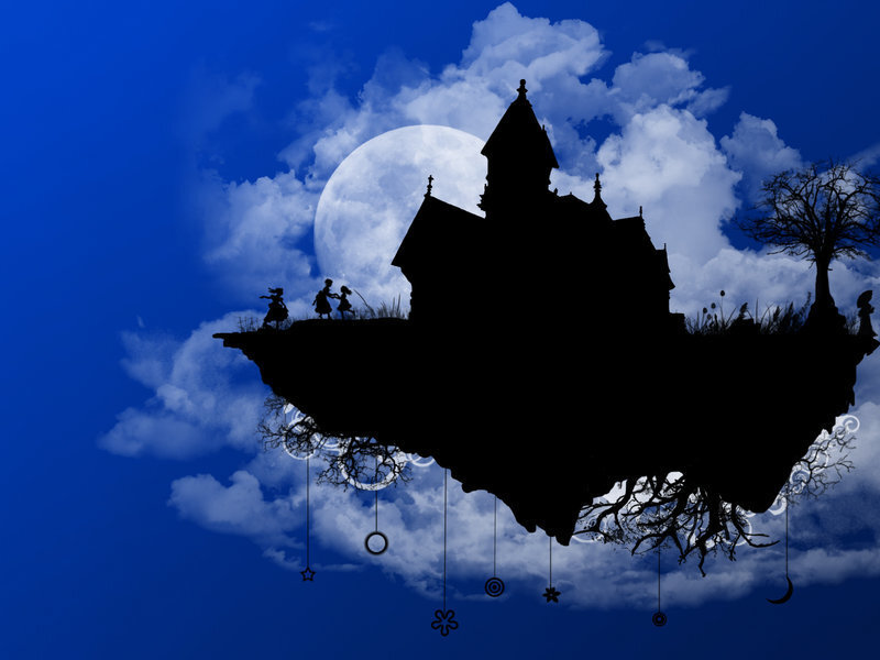 Floating Island with Castle — Blue