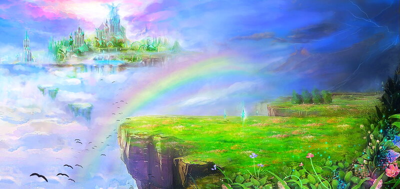 Floating Island with Castle — Green