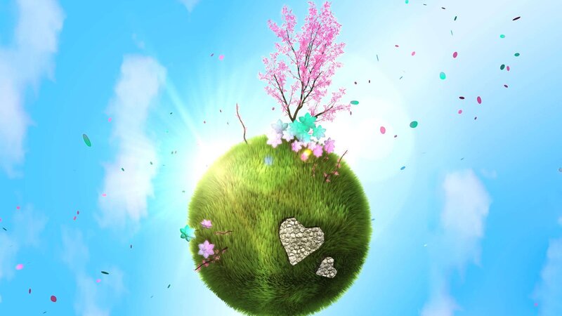 floating island with cherry blossom