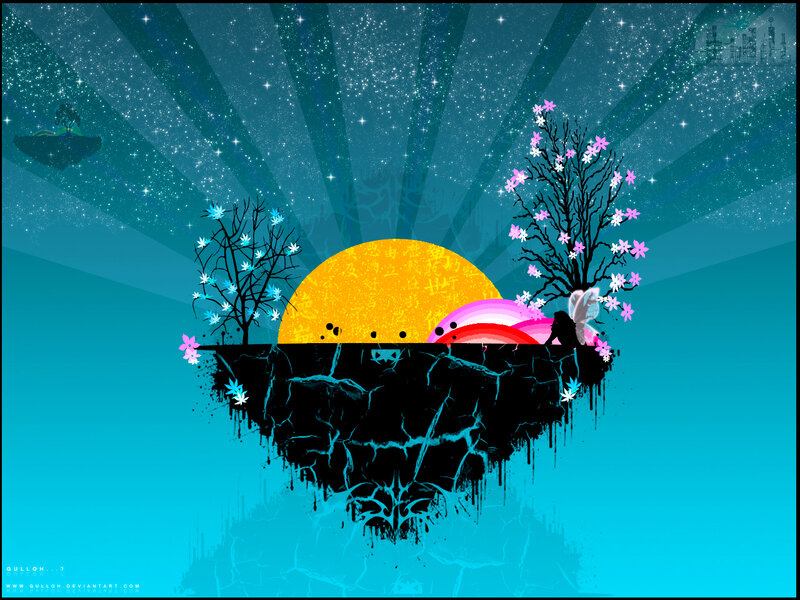 Floating Island with Cherry Blossoms