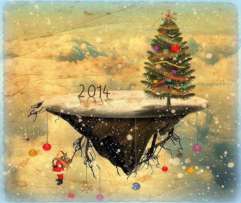 Floating Island with Christmas Tree — Green
