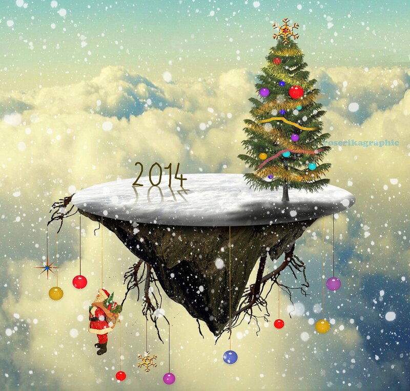 Floating Island with Christmas Tree