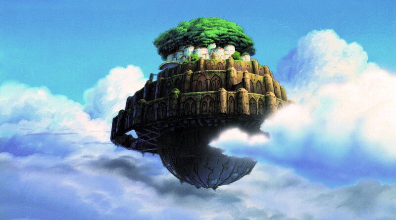 Floating Island with City — Blue