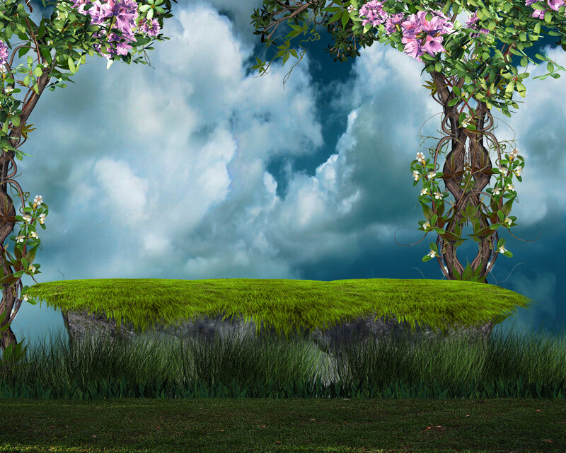 Floating Island with Flowers