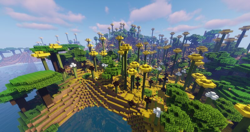 Floating Island with Giant Flowers