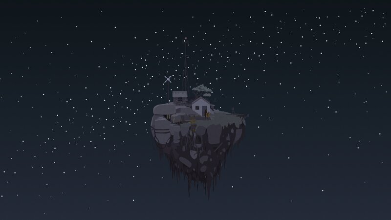 Floating Island with House — Black