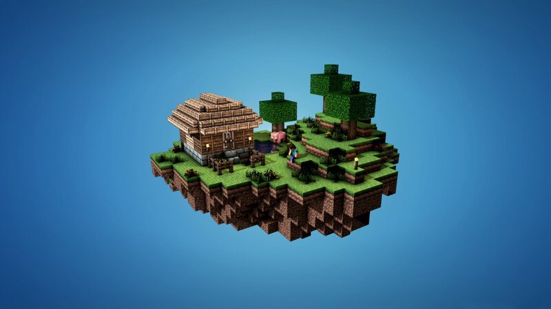 Floating Island with House — Blue, Serene