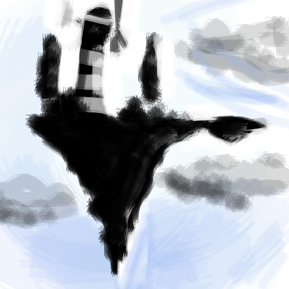 floating island with lighthouse