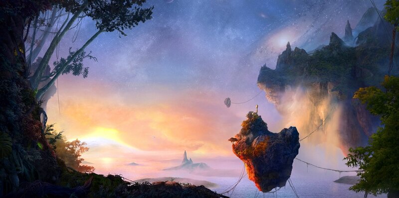 Floating Island with Person