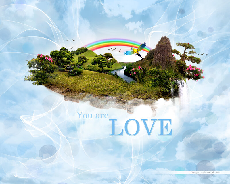 Floating Island with Rainbow — Blue