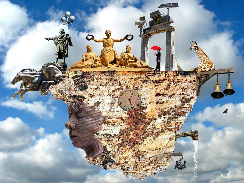 Floating Island with Sculptures